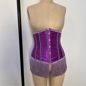 Elegant Purple Corset with Fringe